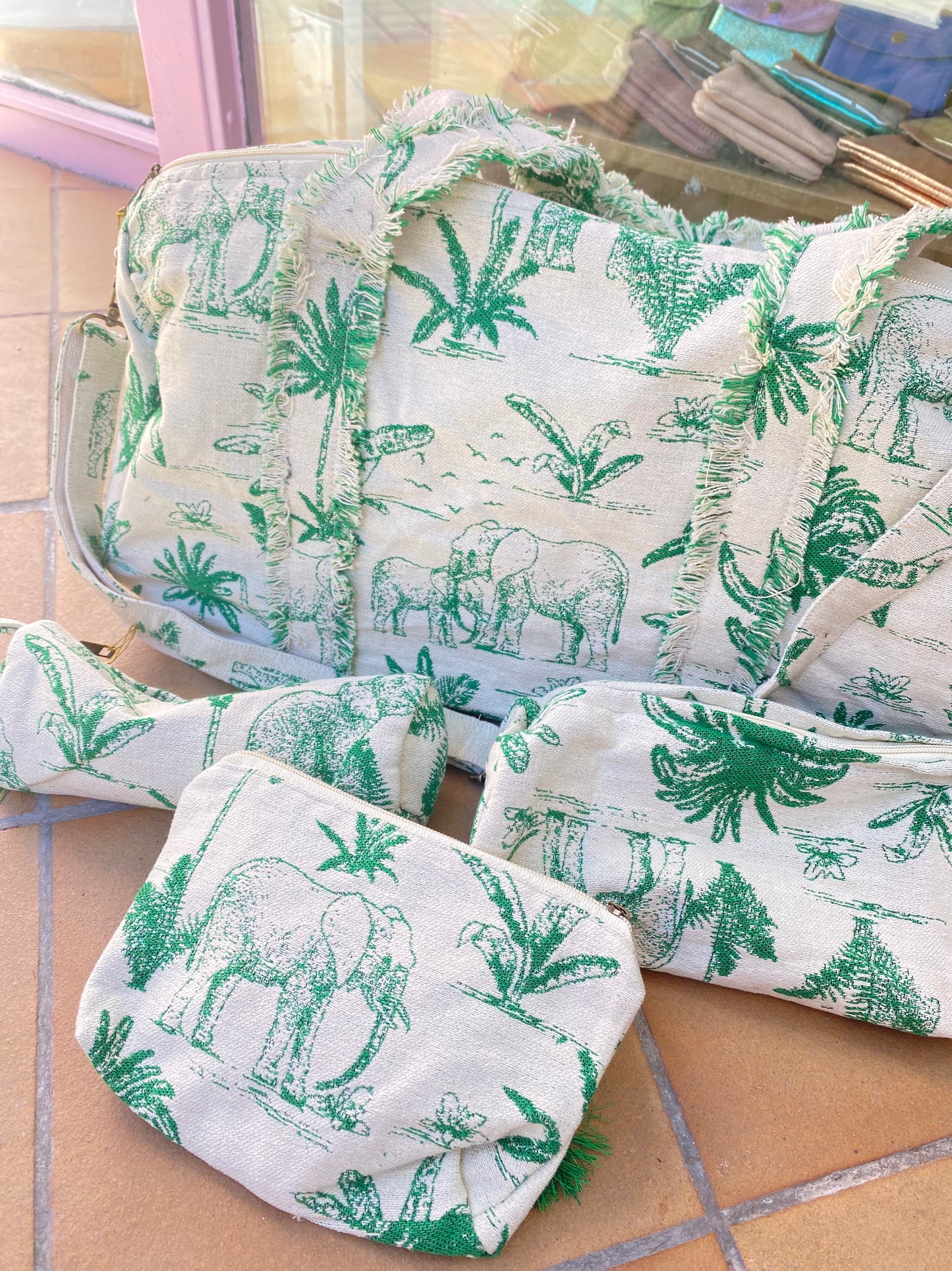 Bolsa conjunto de viaje verde