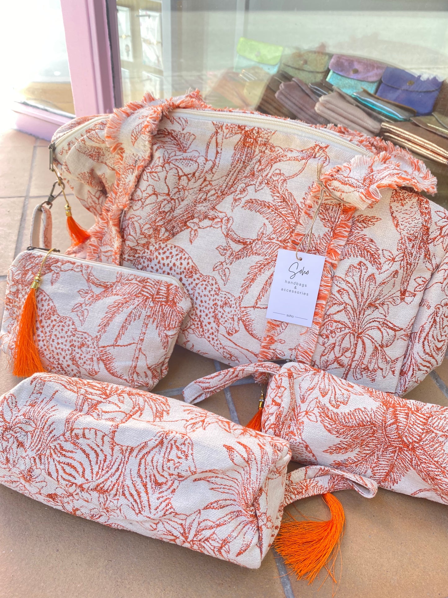 Bolsa conjunto de viaje naranja