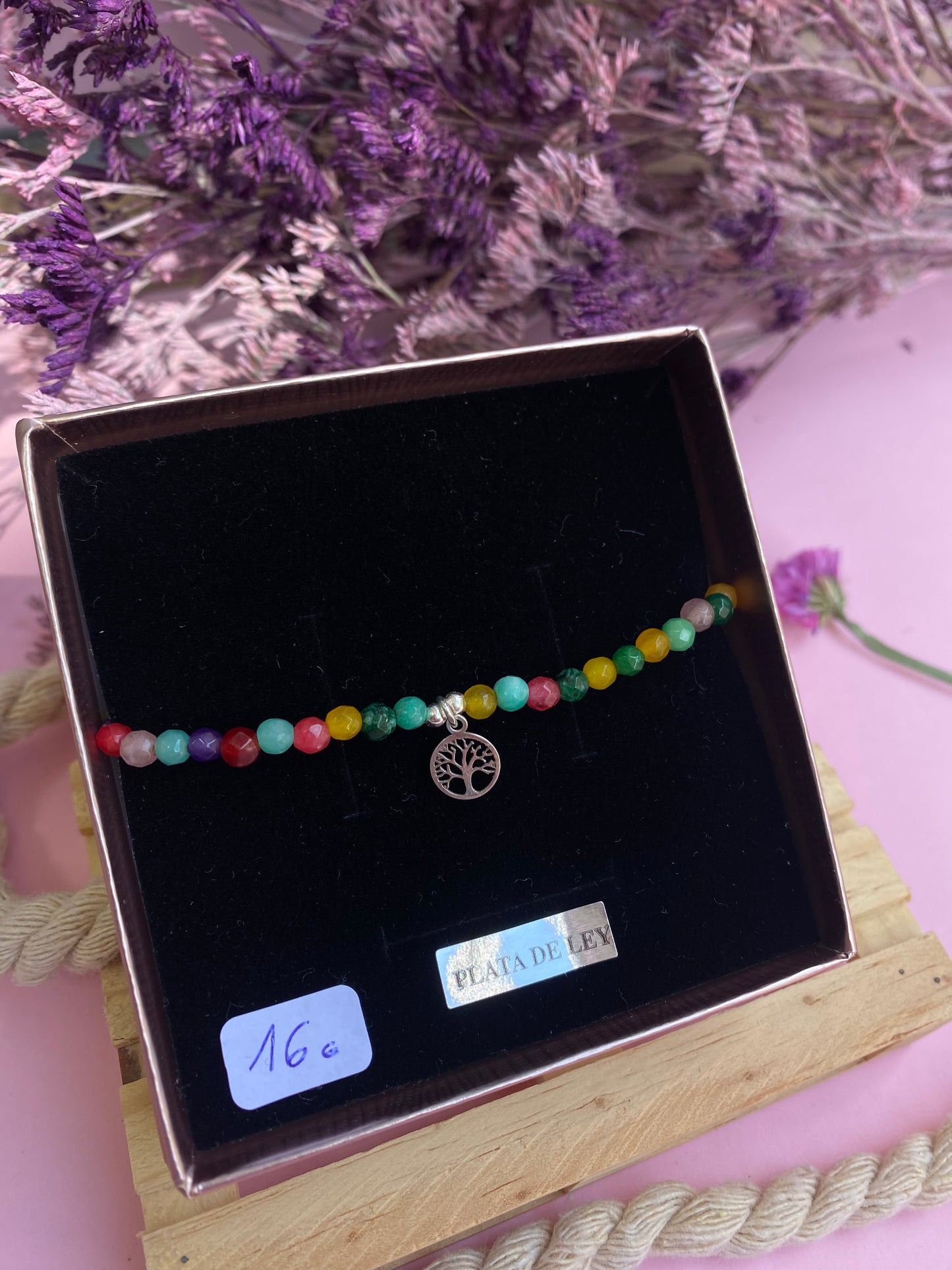 Pulsera árbol de la vida colorido Plata de Ley 925