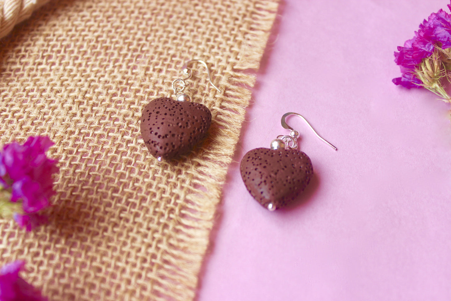 Pendientes magma corazón