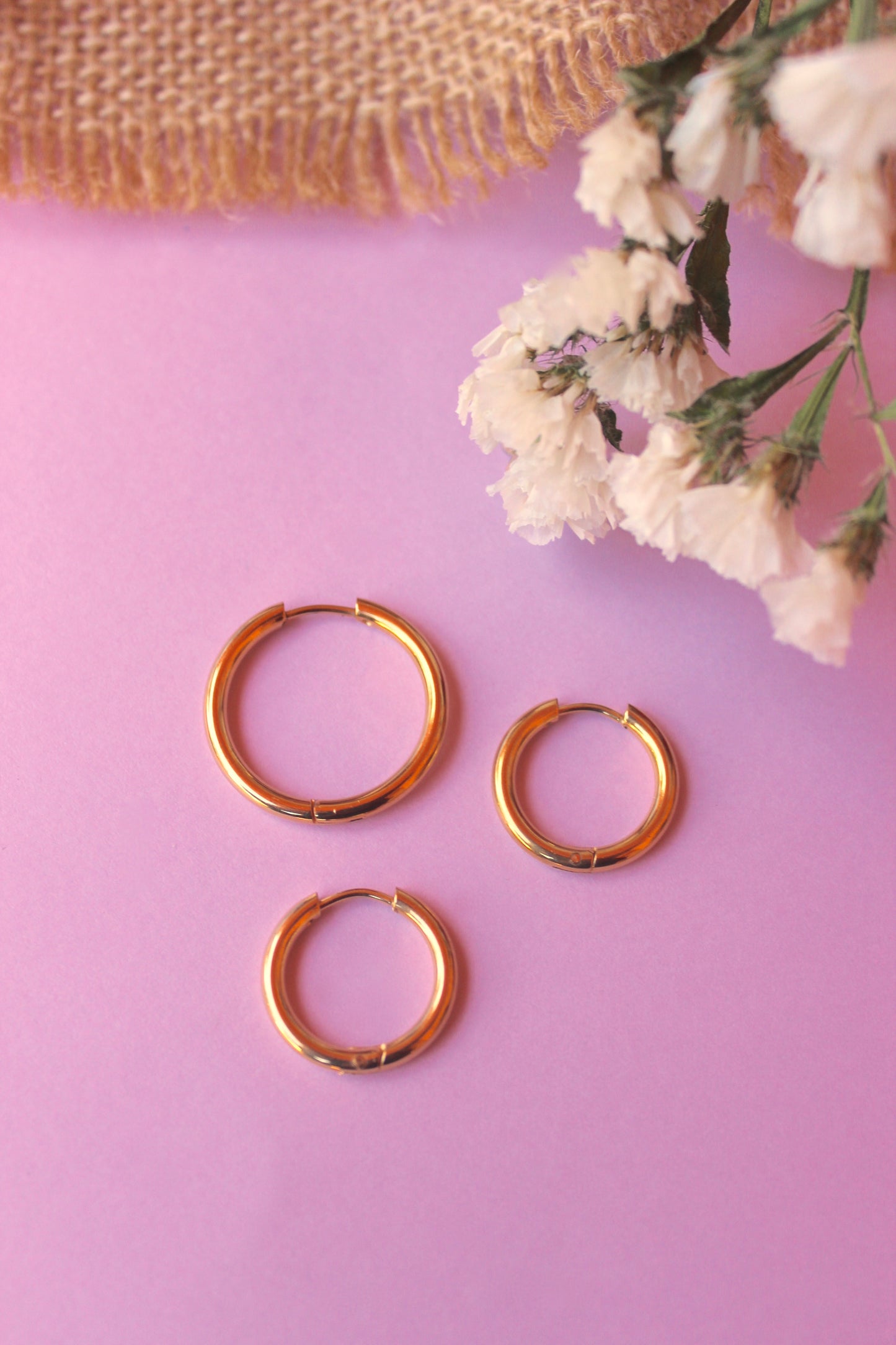 Pendientes mini aros dorados