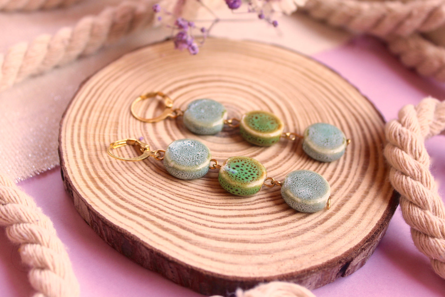 Pendientes Nenúfar verdes