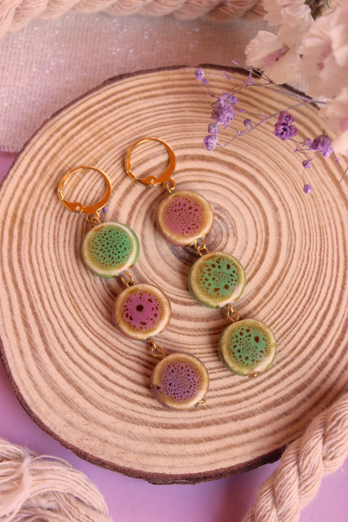 Pendientes Nenúfar Lilas