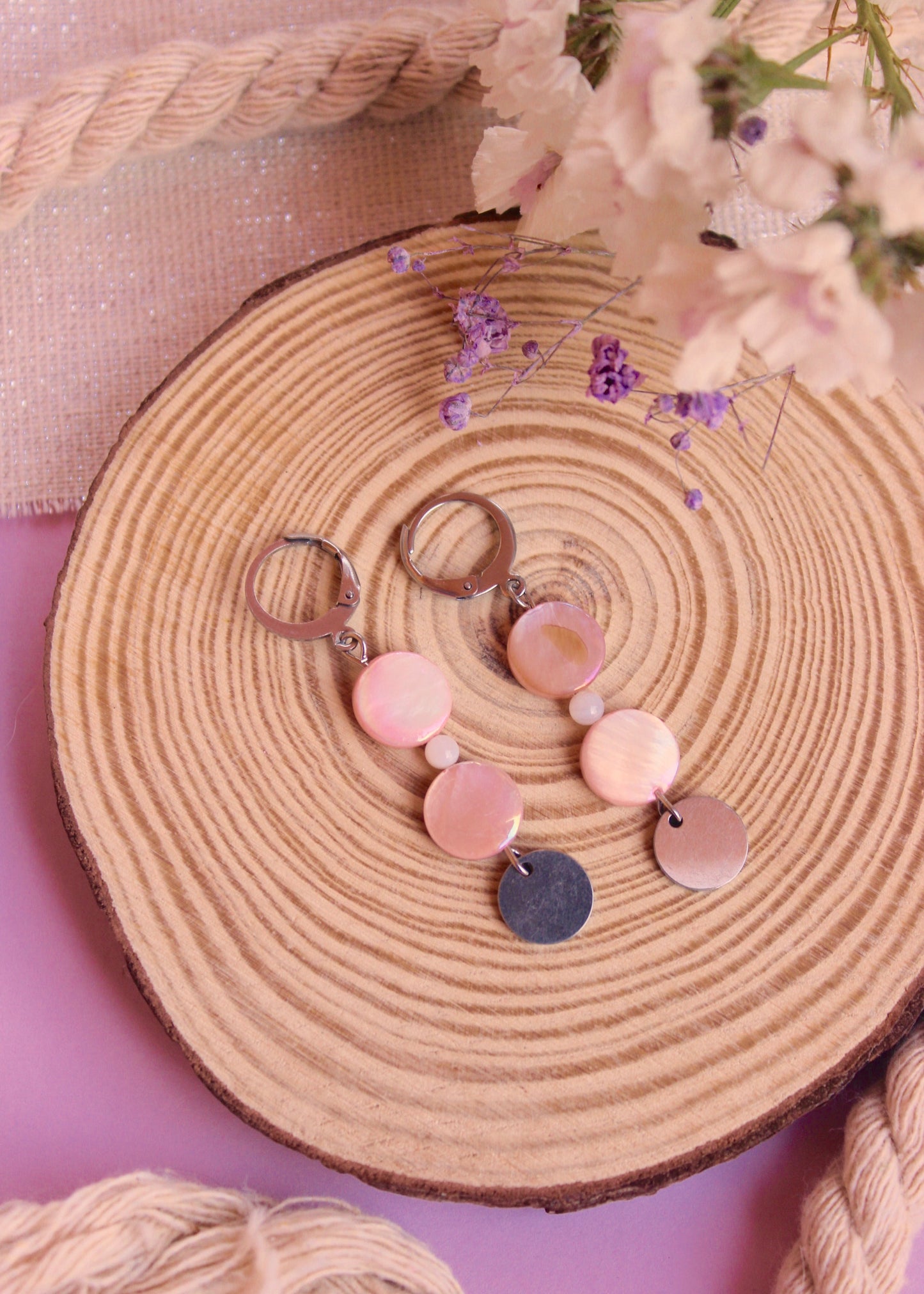 Pendientes Elena rosas