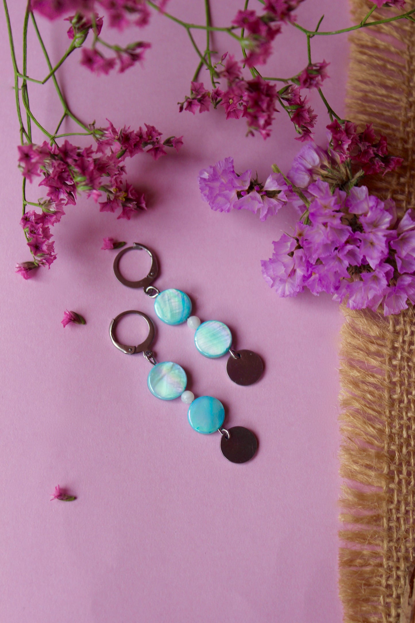 Pendientes Elena plateados colores