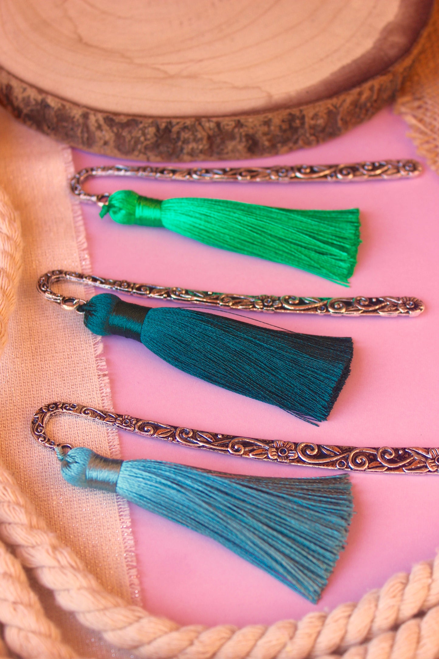 Marca páginas Borla plateado