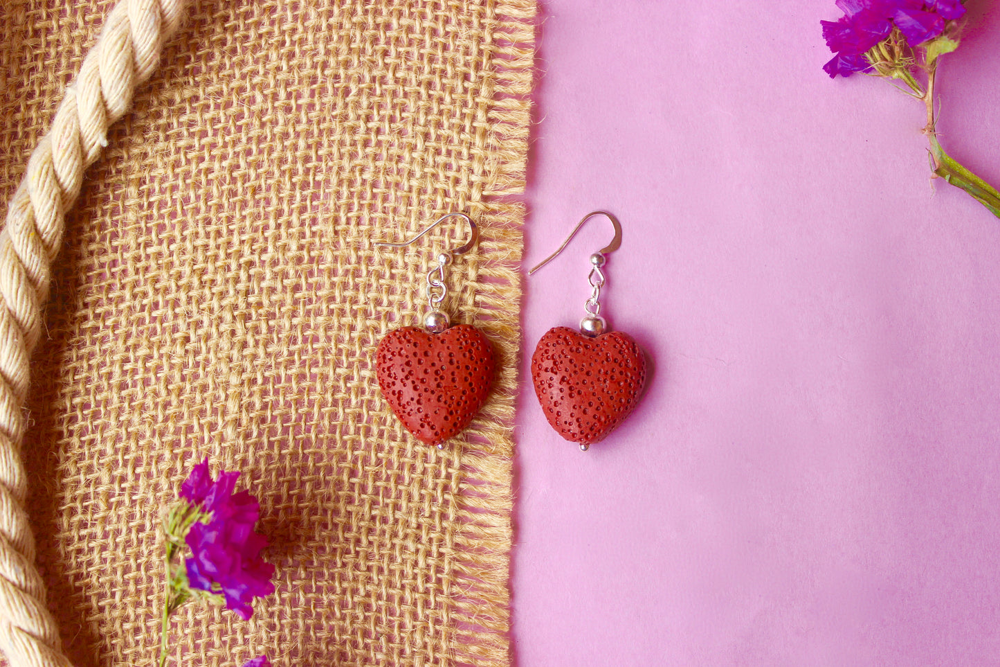 Pendientes magma corazón