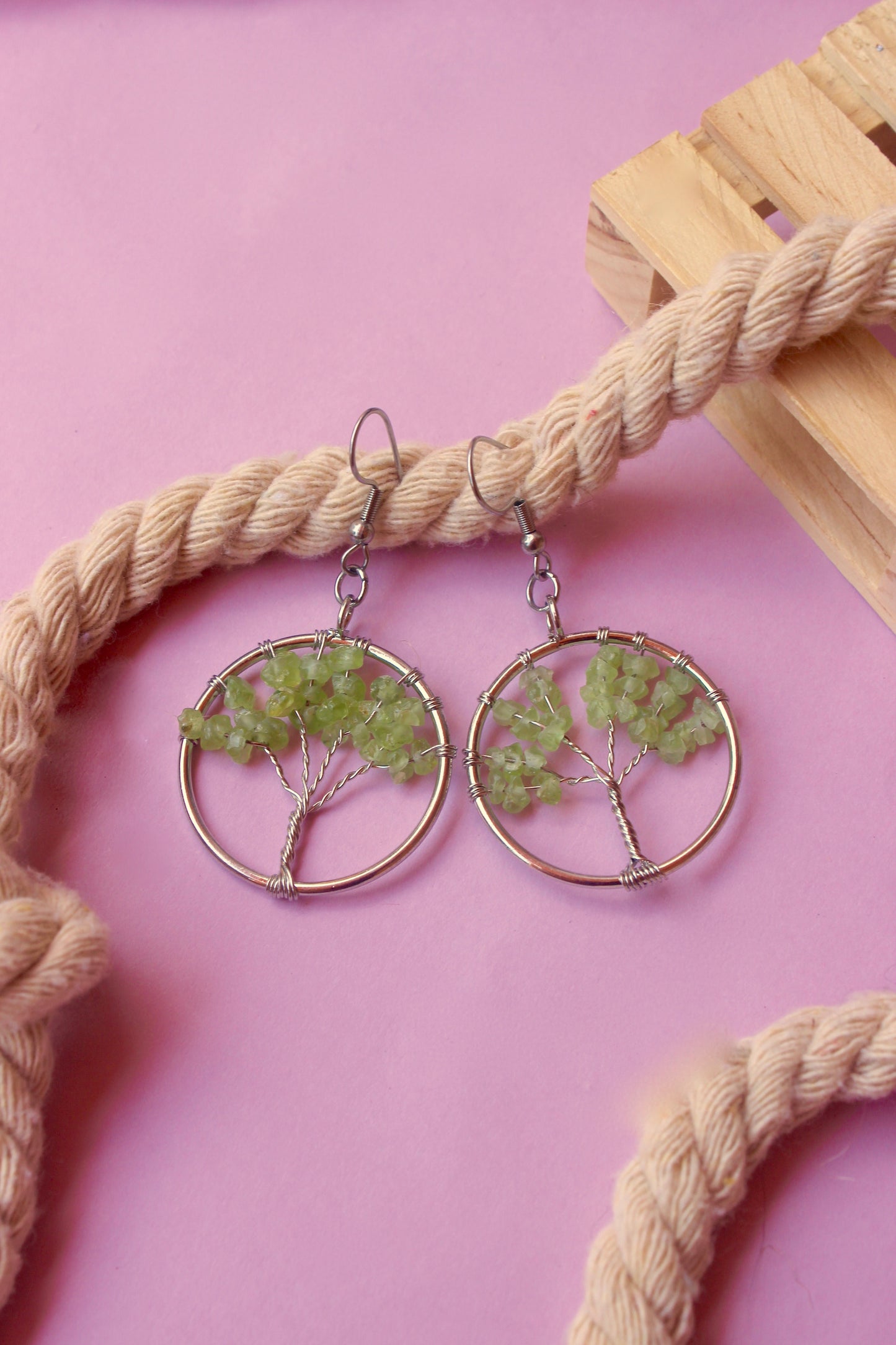 Pendientes árbol de la vida Peridoto