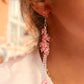Pendientes Casiopea rosas plateados