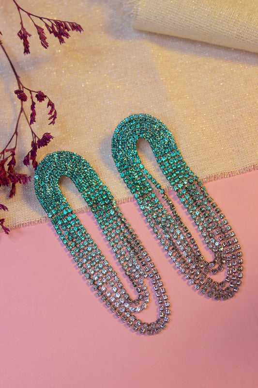 Pendientes Waterfall verdes agua