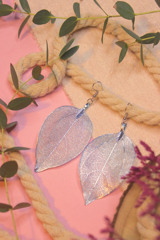 Pendientes hojas azules